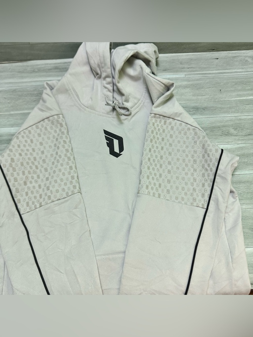 adidas Black and Light Gray Basketball Club Hoodie - Picture 8 of 9